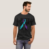 Suicide Awareness Preventie Zwarte Tekst T-shirt (Voorkant volledig)