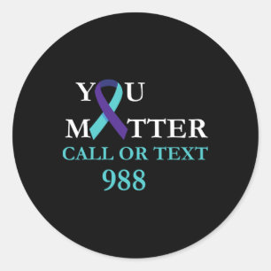 Suicide Awareness Prevention 988 Hotline Shirt - N Ronde Sticker