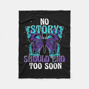 Suicide Awareness Ribbon Butterfly Suicide Fleece Deken