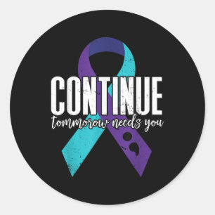 Suicide Awareness Ribbon gaat morgen door Ronde Sticker