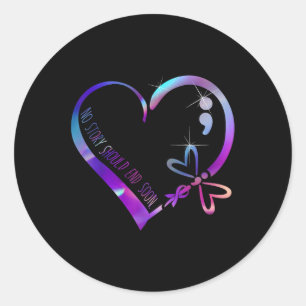 Suicide Awareness Ribbon geestelijke gezondheid po Ronde Sticker