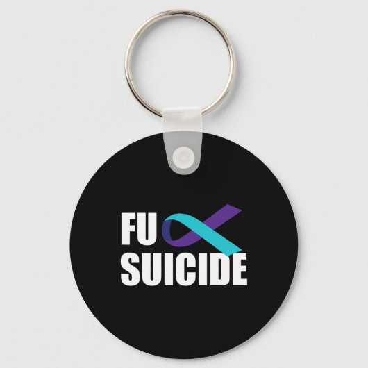 Suicide Awareness Ribbon Suicide Prevention Sleutelhanger (Voorkant)