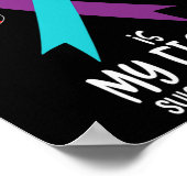 Suicide Awareness Ribbon Zijn gevecht is mijn geve Poster (Hoek)