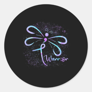 Suicide Awareness Semicolon Dragonfly Mentale Gezo Ronde Sticker