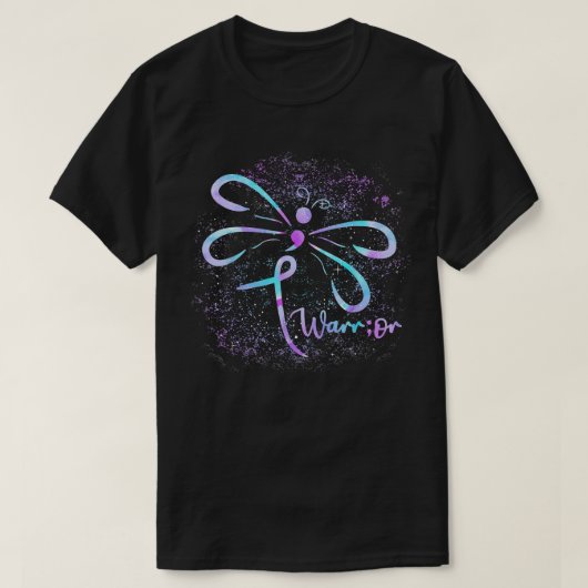 Suicide Awareness Semicolon Dragonfly Mentale Gezo T-shirt (Design voorkant)