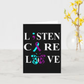 Suicide Awareness Semicolon Paarse Blauwgroen Ribb Kaart (Gele Bloem)