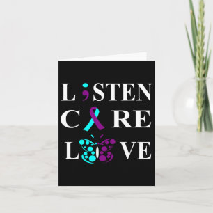 Suicide Awareness Semicolon Paarse Blauwgroen Ribb Kaart