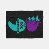 Suicide Awareness Semicolon You  Fleece Deken (Voorkant (Horizontaal))