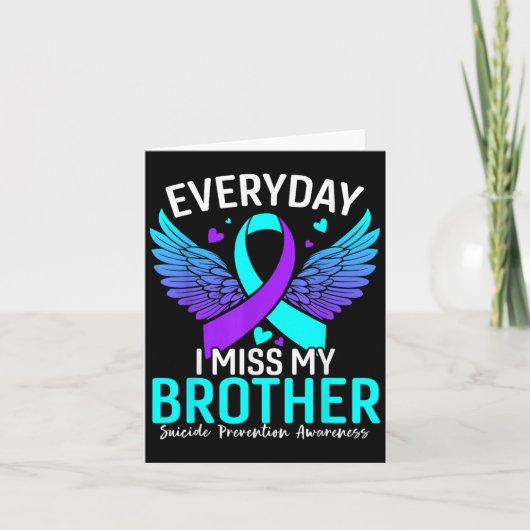 Suicide Awareness Shirt Brother Suicide Prevention Kaart (Voorkant)