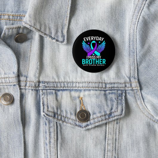 Suicide Awareness Shirt Brother Suicide Prevention Ronde Button 5,7 Cm (In situ)