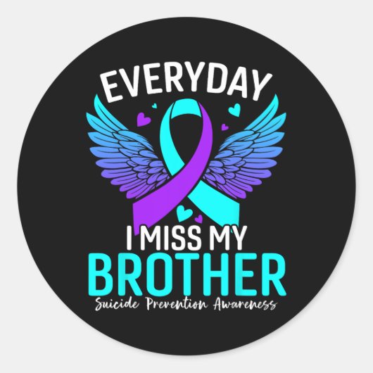 Suicide Awareness Shirt Brother Suicide Prevention Ronde Sticker (Voorkant)