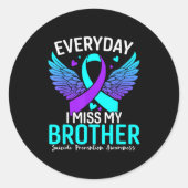Suicide Awareness Shirt Brother Suicide Prevention Ronde Sticker (Voorkant)