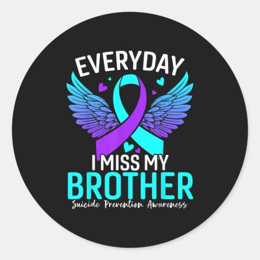 Suicide Awareness Shirt Brother Suicide Prevention Ronde Sticker (Voorkant)