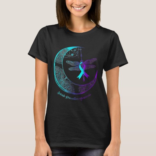 Suicide Awareness Shirt Dragonfly Moon Suicide Pre (Voorkant)