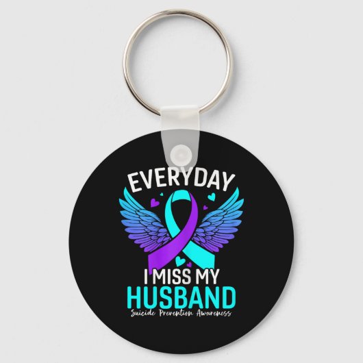Suicide Awareness Shirt Husbynd Suicide Prevention Sleutelhanger (Voorkant)