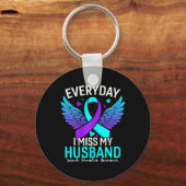 Suicide Awareness Shirt Husbynd Suicide Prevention Sleutelhanger (Voorkant)