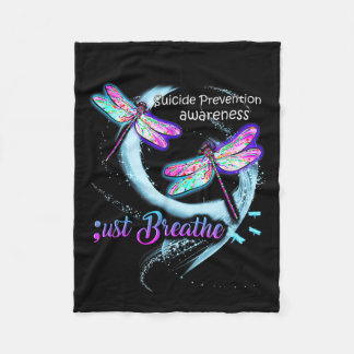 Suicide Awareness Shirt Just Breathe Suicide Preve Fleece Deken