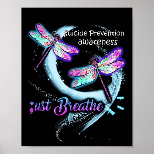 Suicide Awareness Shirt Just Breathe Suicide Preve Poster (Voorkant)