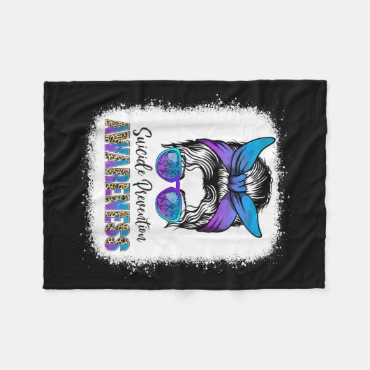 Suicide Awareness Shirt Messy Bun Hair Suicide Pre Fleece Deken (Voorkant (Horizontaal))
