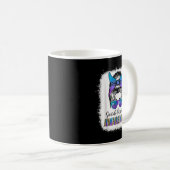 Suicide Awareness Shirt Messy Bun Hair Suicide Pre Koffiemok (Voorkant rechts)