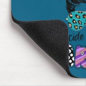 Suicide Awareness Shirt Messy Bun Hair Suicide Pre Muismat (Hoek)