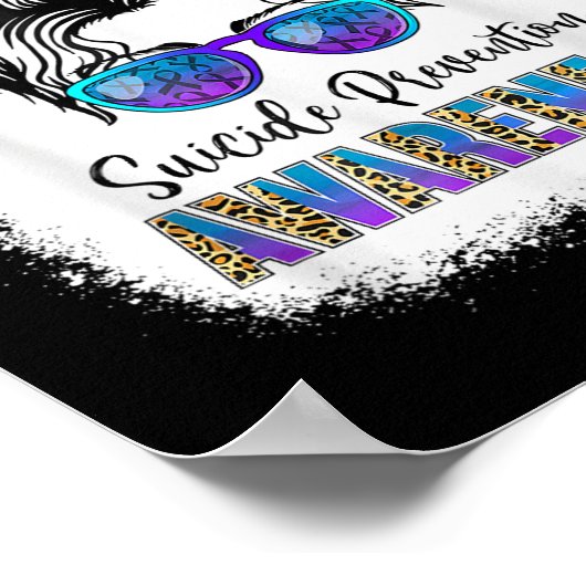 Suicide Awareness Shirt Messy Bun Hair Suicide Pre Poster (Hoek)