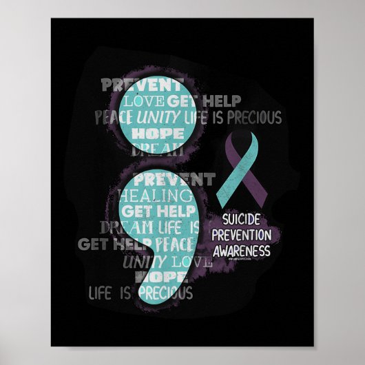 Suicide Awareness Shirt Suicide Prevention Semicol Poster (Voorkant)