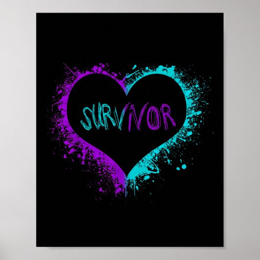 Suicide Awareness Shirt Survivor Suicide Awareness Poster (Voorkant)