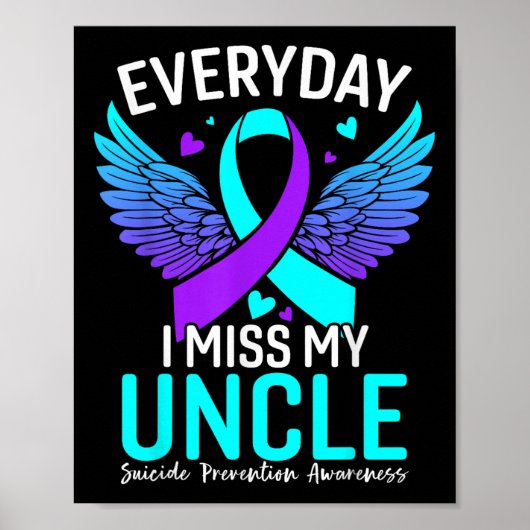 Suicide Awareness Shirt Uncle Suicide Prevention Poster (Voorkant)