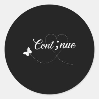 Suicide Awareness Shirt Vrouwen Blijven Semicolon Ronde Sticker