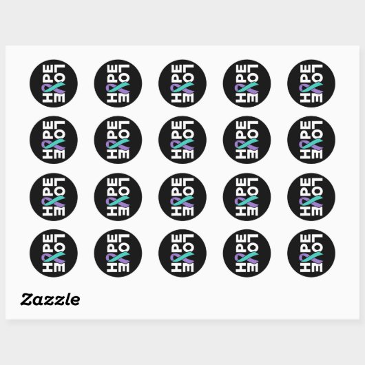 Suicide Awareness - Sideways Hoop Liefde Preventie Ronde Sticker (Vel)