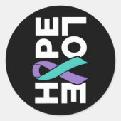 Suicide Awareness - Sideways Hoop Liefde Preventie Ronde Sticker (Voorkant)