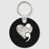 Suicide Awareness - Suicide Prevention Heart Semic Sleutelhanger (Voorkant)