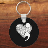 Suicide Awareness - Suicide Prevention Heart Semic Sleutelhanger (Voorkant)