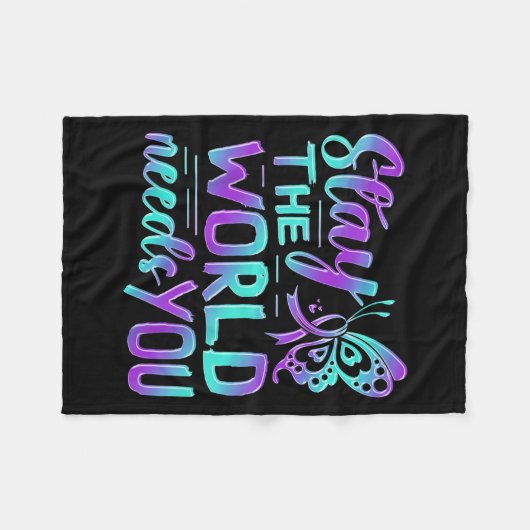 Suicide Awareness Suicide Prevention Suprt Survivo Fleece Deken (Voorkant (Horizontaal))