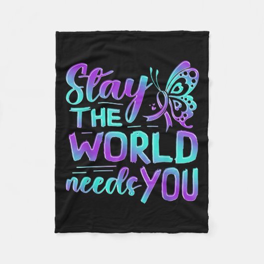 Suicide Awareness Suicide Prevention Suprt Survivo Fleece Deken (Voorkant)