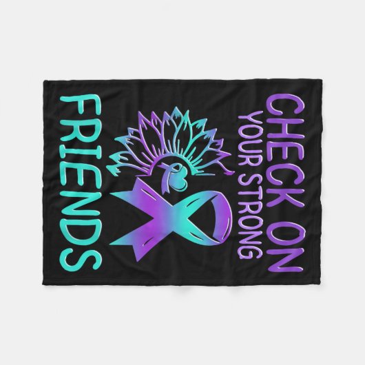 Suicide Awareness Suicide Prevention Suprt Survivo Fleece Deken (Voorkant (Horizontaal))