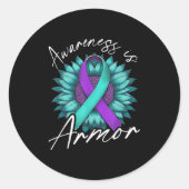Suicide Awareness Suicide Prevention Suprt Survivo Ronde Sticker (Voorkant)