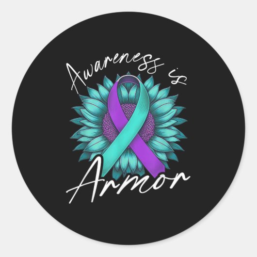 Suicide Awareness Suicide Prevention Suprt Survivo Ronde Sticker (Voorkant)