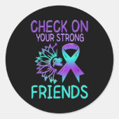 Suicide Awareness Suicide Prevention Suprt Survivo Ronde Sticker (Voorkant)