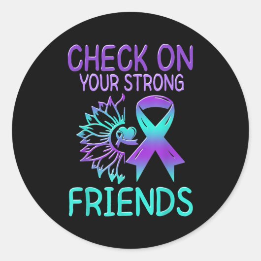 Suicide Awareness Suicide Prevention Suprt Survivo Ronde Sticker (Voorkant)