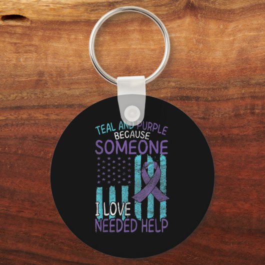 Suicide Awareness Suicide Prevention Suprt Survivo Sleutelhanger (Voorkant)