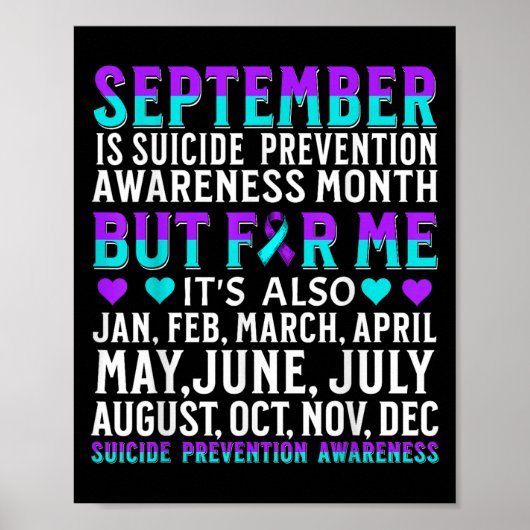 Suicide Awareness Suprt Suicide Prevention Awarene Poster (Voorkant)