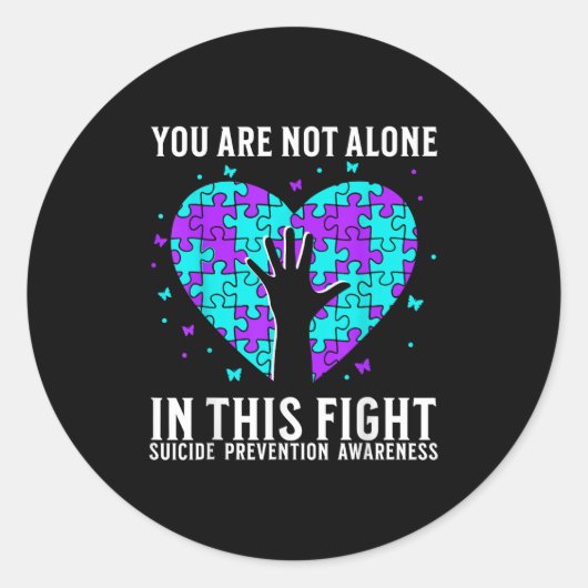 Suicide Awareness Suprt Suicide Prevention Awarene Ronde Sticker (Voorkant)