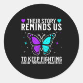Suicide Awareness Suprt Suicide Prevention Awarene Ronde Sticker (Voorkant)