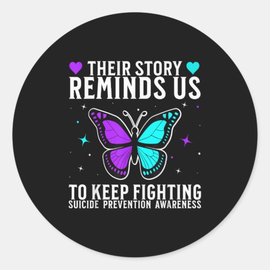 Suicide Awareness Suprt Suicide Prevention Awarene Ronde Sticker (Voorkant)