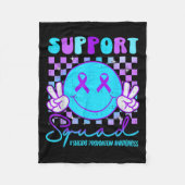 Suicide Awareness Teal & Purple Ribbon Suprt G Fleece Deken (Voorkant)