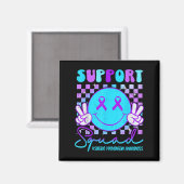 Suicide Awareness Teal &amp; Purple Ribbon Suprt G Magneet (Voorkant / Achterkant)