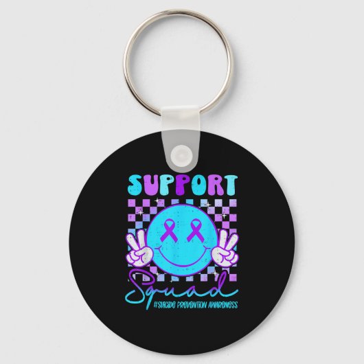 Suicide Awareness Teal &amp; Purple Ribbon Suprt G Sleutelhanger (Voorkant)