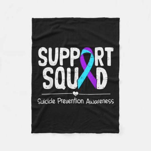 Suicide Awareness Teal &amp; Purple Ribbon Suprt M Fleece Deken (Voorkant)